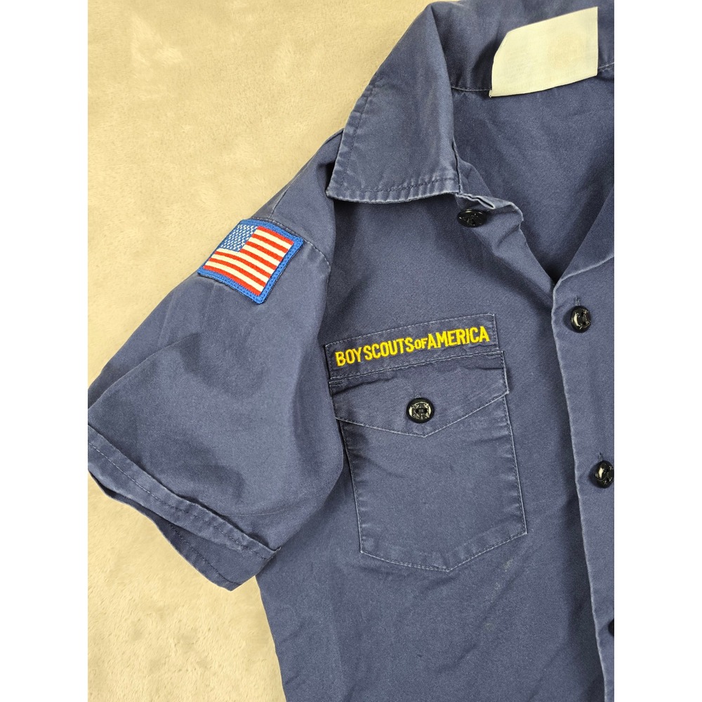 Boy Scouts of America Uniform Shirt Kids Youth Medium Blue Patches Short Sleeve - Picture 3 of 8